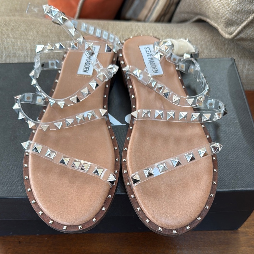 Steve Madden Clear Studded Women's Sandals